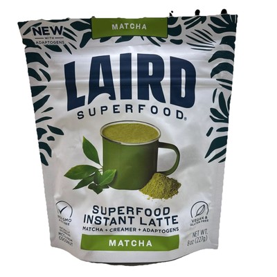Laird Instant Latte, Matcha + Creamer + Adaptogens, Matcha, 8oz BB 12/2026