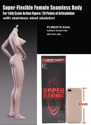 Figura de acción EE. UU. TBLeague 1/6 S24A pecho medio pálido hembra 12" cuerpo sin costuras Foto 2 de 4