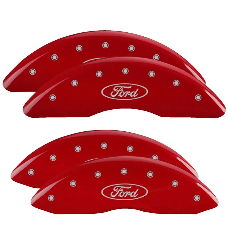 Cubiertas de pinza MGP 10235SFRDRD delanteras/traseras rojas para Ford F250/350 Superduty 13-23 Foto 2 de 4