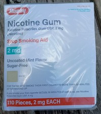 Rugby 2mg Nicotine Gum Sugar Free Mint - 110 Pieces - Exp. 11/2026