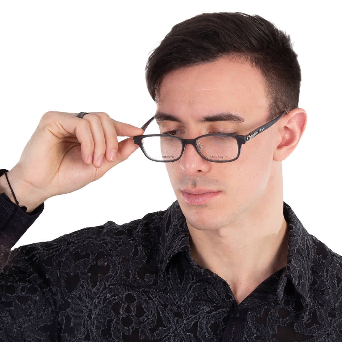 Демонстрационные прямоугольные мужские очки Salvatore Ferragamo SF2890A 038 53