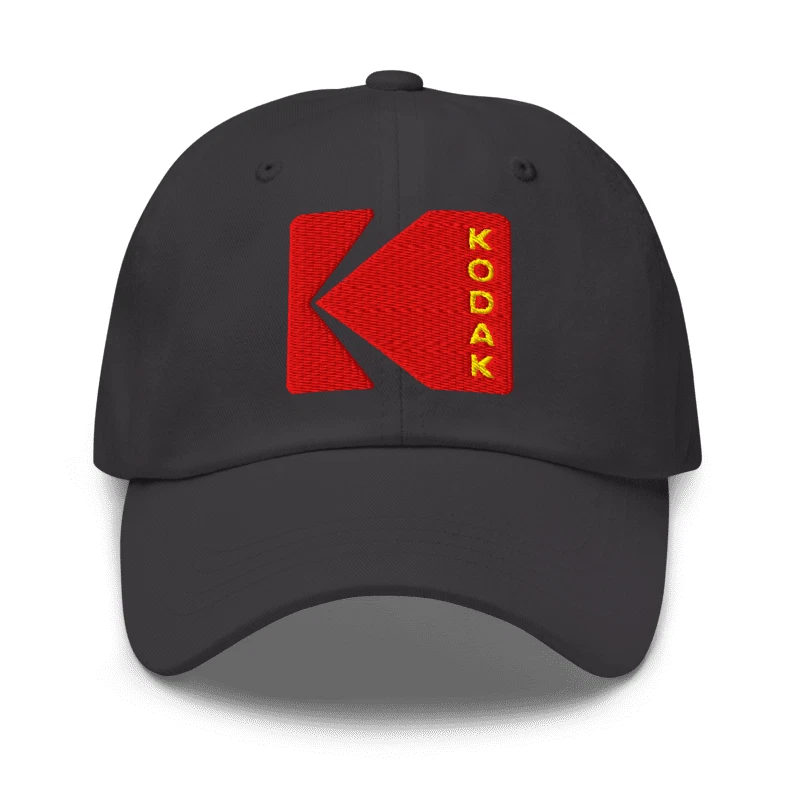 Kdak Logo Inspired Dark Grey Adjustable Embroidered Classic Dad Hat