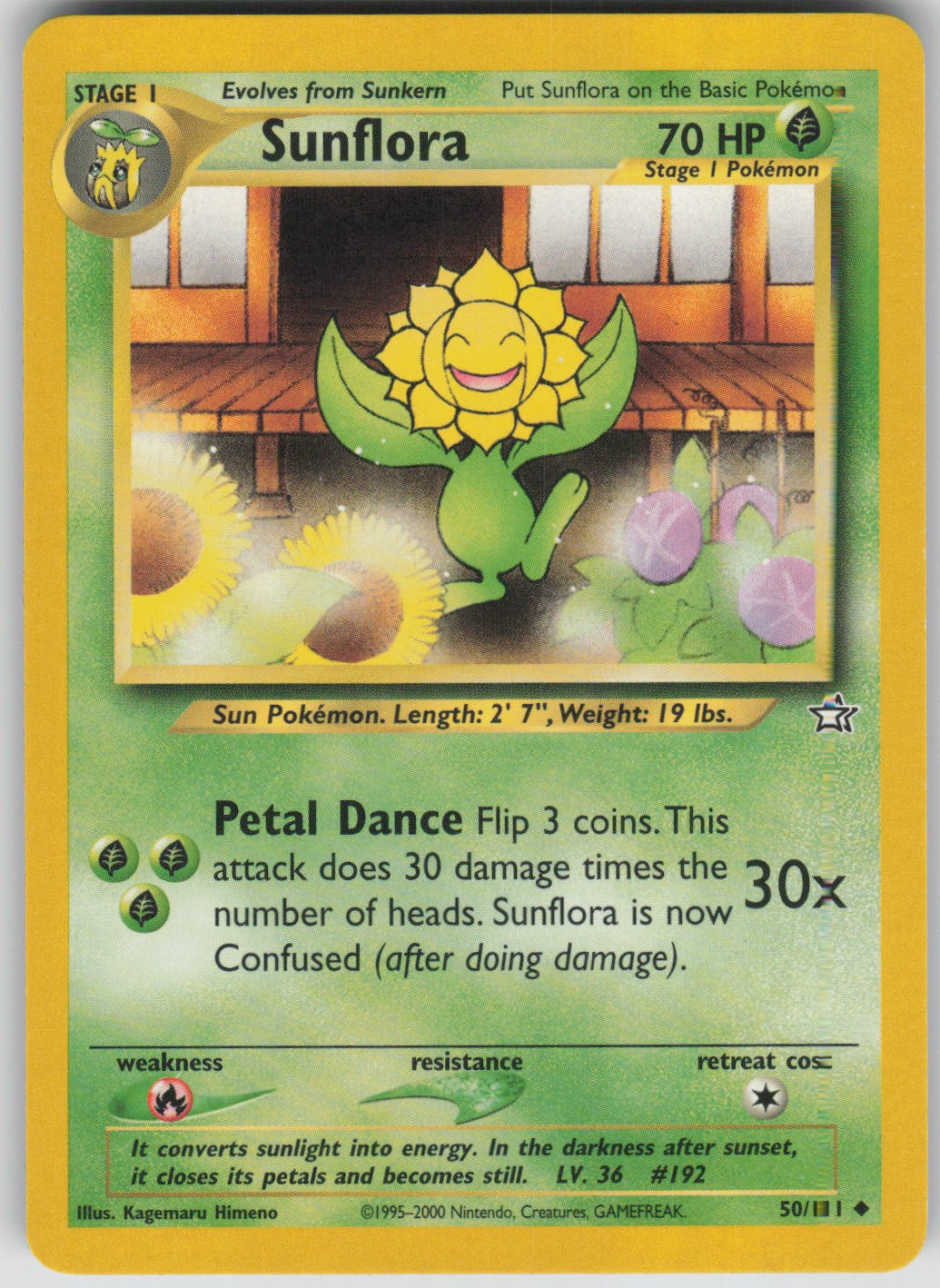Pokemon TCG Sunflora Uncommon Neo Genesis 050/111