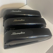 3 SET Swingline 646 Stapler Durable Desk, 20-Sheet Capacity, Black, Used