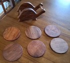 Vintage 7 Piece Hand Carved Wood Turtle Coaster Set, Souvenir  — photo 8