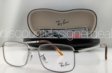 Ray-Ban Eyeglasses Silver Metal Rectangle Frame Clear Lens 54mm RB3717V NEW