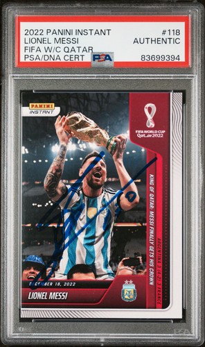 2022 Panini Instant FIFA World Cup Qatar #118 Lionel Messi PSA AUTHENTIC AUTO