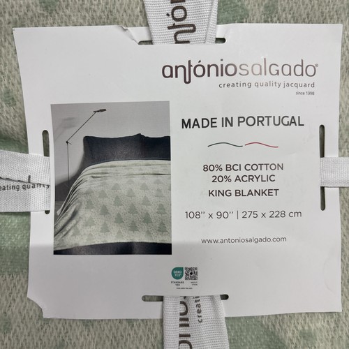 Antonio Salgado King 108x90” Christmas Tree Blanket Made Portugal - Picture 2 of 5