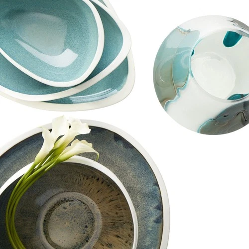 Cyan lighting - Android - small Bowl - 10.25 Inches Wide by 6 Inches High - Picture 4 of 4