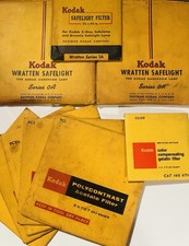 LOT Vintage Kodak Safelight Filter Darkroom Glass Polycontrast Acetate Gelatin