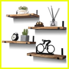 17 Inch Rustic Wood Floating Shelves for Wall Farmhouse Wooden Wall Shelf for...
