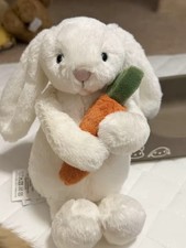 Jellycat London I am Bashful Bunny with Carrot Small White Soft Plush Small