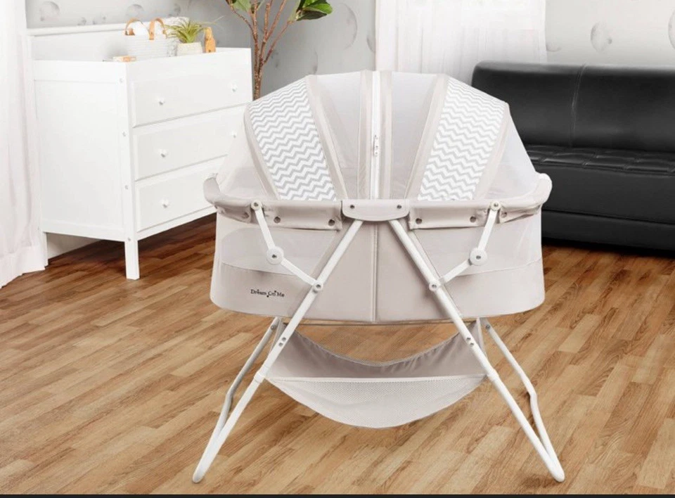 Cuna Dream On Me Karley en Gris Frío, Ligera Portátil Bebé 33" Foto 2 de 4