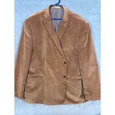 Saddlebred Heritage Mens Tan Brown Corduroy Blazer Sport Coat Jacket 2 Button