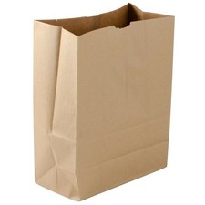 Large Paper Grocery Bags, 12X7X17 Kraft Brown Heavy Duty Barrel 57 Lbs 25 pack