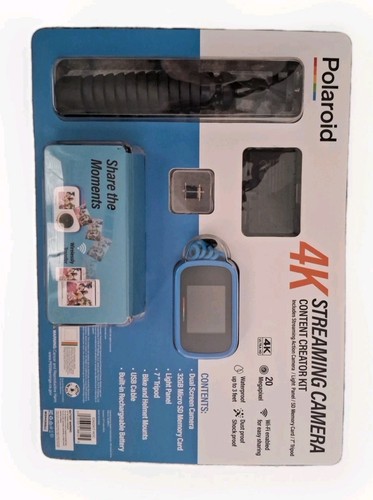 Polaroid 4k Streaming Camera Content Creator Kit 32 GB MICRO SD CARD Dual Screen - Picture 2 of 2