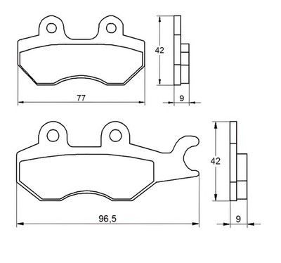 REAR RECESSED BRAKE PADS FOR KYMCO AGILITY 200 16+ 2014 > 2017 CP ST