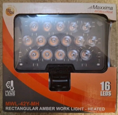 This Is a Set Of Maxxima Maxxheat 16 LEDS Rectangular Amber Work Light MWL-42YMH