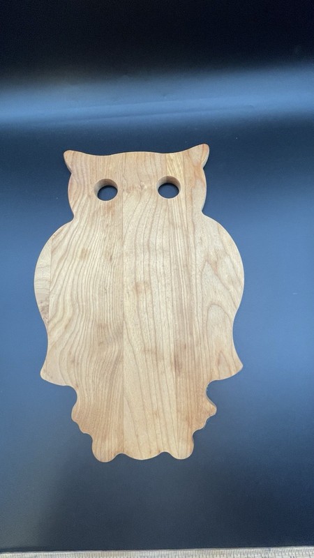 Butcher Block Owl-Shaped Cutting Board 13 Long 9 Wide Charcuterie