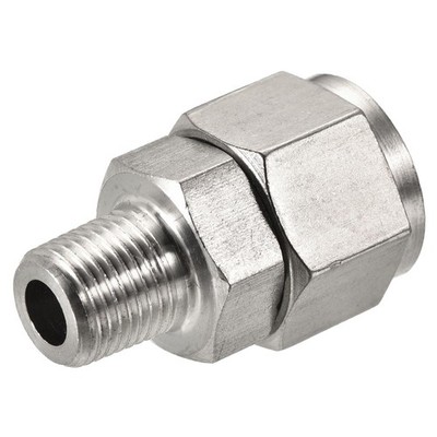 Compression Tube Fitting Stainless Steel 1/8PT Male Thread x 10mm OD Tube