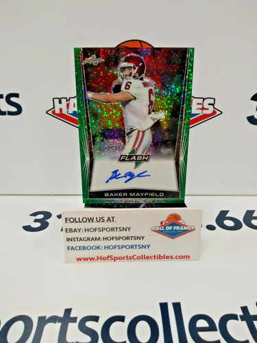 2018 LEAF FLASH BAKER MAYFIELD ROOKIE AUTO GREEN 8/15 #BA-BM1 - Picture 1 of 3