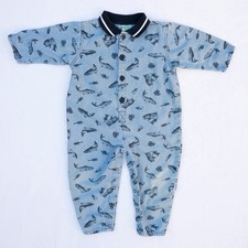 Vtg 90s Sprockets Boys Fishing Romper 24 Mos One Piece Outfit Fish Lure Mervyn  s