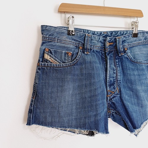 Pantalones Cortos Diesel Larkee Cintura 30 Azul Denim Daisy Dukes Reelaborados Cortes - Imagen 3 de 15