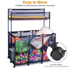 AplusChoice Rolling Mesh Pool Storage Bin 10 Wheels Double Decker & Mesh Cover — photo 4