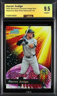2025 Bowman Chrome Mega Meteoric Rise Aaron Judge #4 Pink Refractor /199 MBA 9.5