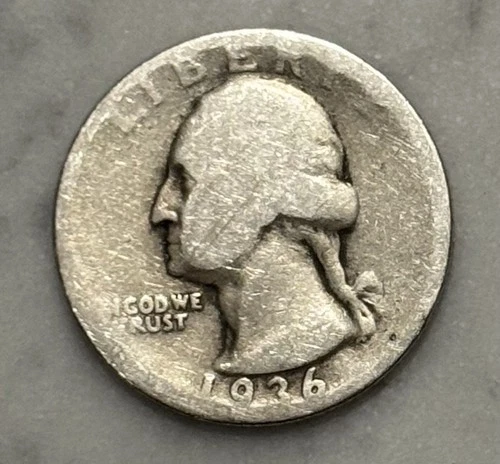 1936-D Washington Quarter - AG - About Good - 90% Silver