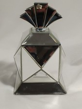 VINTAGE GLASS MIRROR TRINKET JEWELRY BOX MCM Art Deco Unique