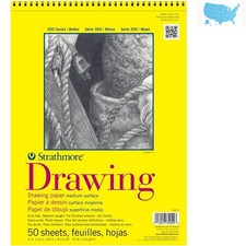 Versatile 70 lb Drawing Pad - 9x12 Wire Bound, Ideal for Mixed Media