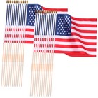 New Listing24 Pack 18 x 12 Inch American Flags on Stick, Handheld Usa Flags with Spear T.