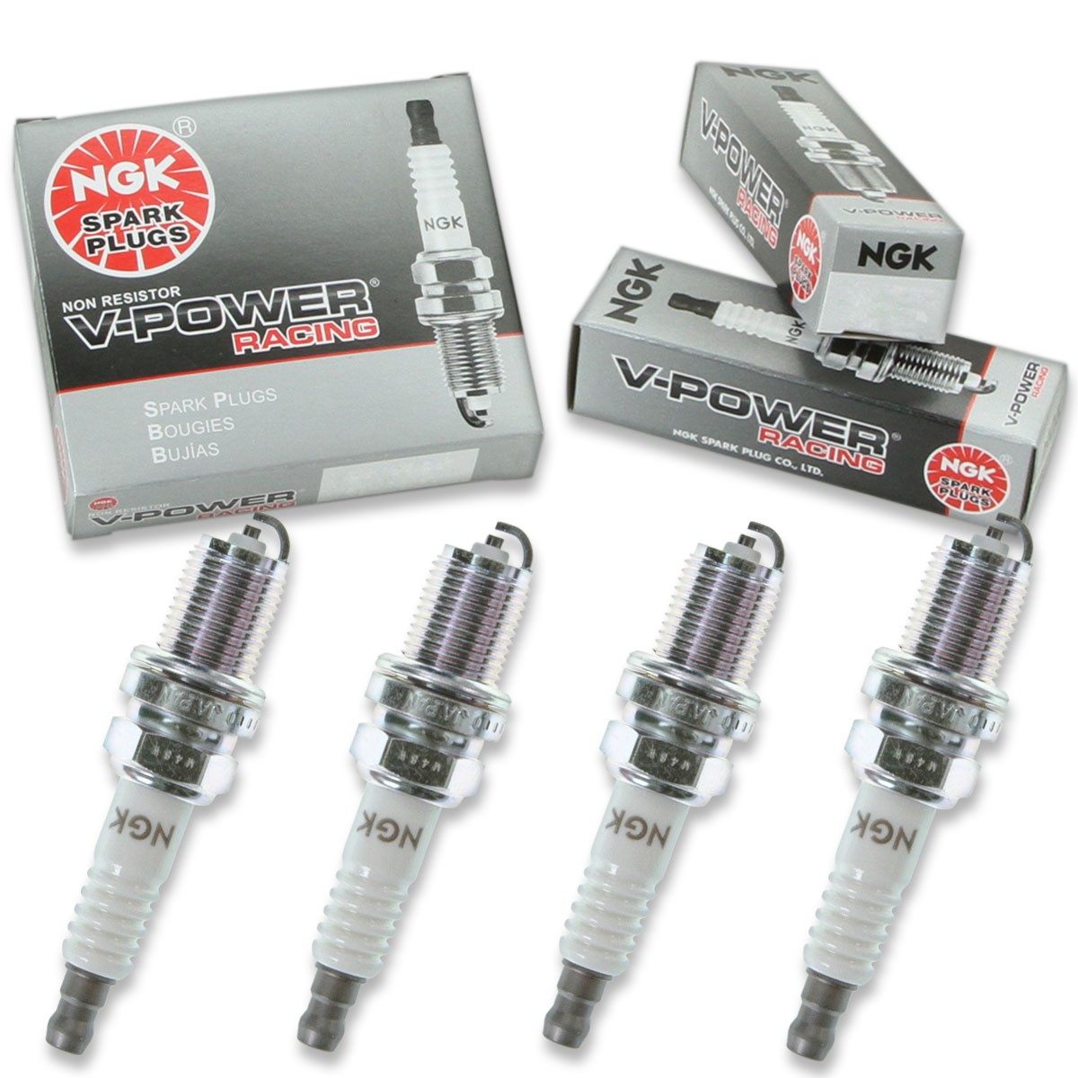 4 pc NGK 7173 R5672A-8 V-Power Racing Spark Plugs for W3D W24EP-U C61YC C61Y rh