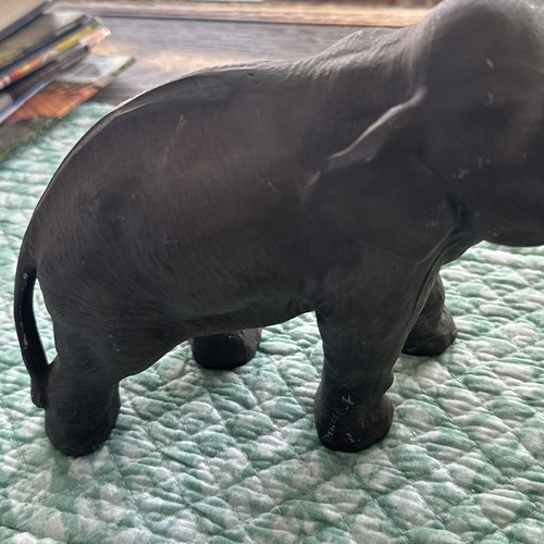 Statua ELEFANTE FERMAPORTA vintage in metallo fuso 9"x6" - Foto 3 di 13