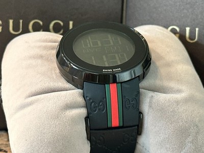 Mens Gucci YA114207 Timeless Black Digital Watch Needs Straps