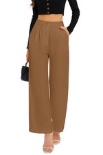 Wide Leg Pants High Elastic Waisted Work Trousers Long Pants - Large 10-12
