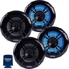 Memphis Audio Marine Speaker Pack: 2 Pairs MXA602SLB 6.5" Black LEDs