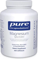 Pure Encapsulations Magnesium Glycinate 360 Capsules Exp 6/2028 FRESH