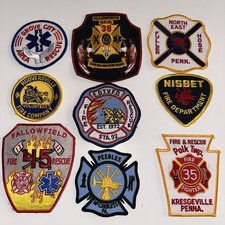 Lote de 9 parches de servicios de bomberos/emergencia de Pennsylvania Fallowfield Nisbet