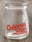 Vintage Dairy Creamer Jar COLVERT'S PASTURIZED DAIRY Miniature - Excellent Cond