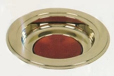 OFFERING PLATE-BRASS TONE-BURGUNDY FELT PAD