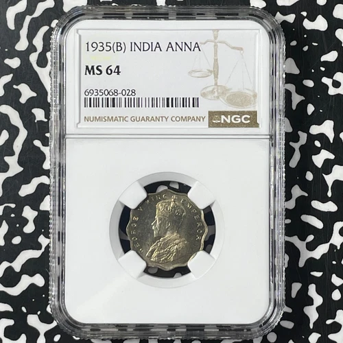 1935 India 1 Anna NGC MS64 Lot#G9970 Choice UNC!