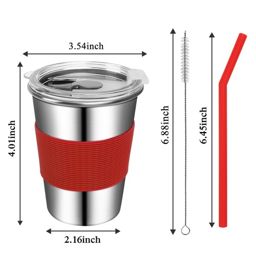 Toddler Cups with Straws 18/8 Stainless Steel Children Smoothie Drinking Sipp... - Picture 2 of 8