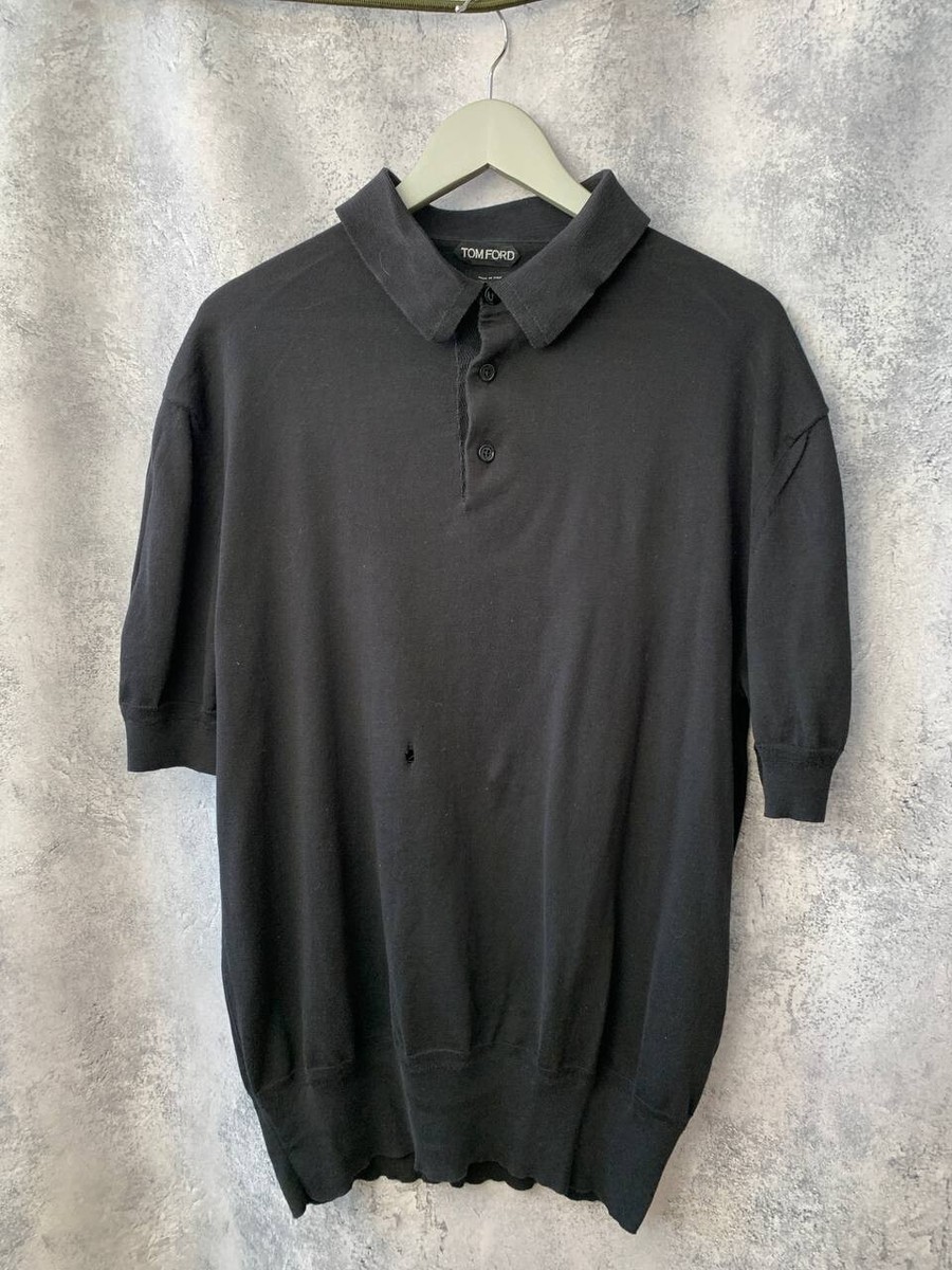 Tシャツ・カットソー TOM FORD Black Cotton Blend Polo Shirt TOM FORD short-sleeved Cotton Polo Shirt | Black | FARFETCH