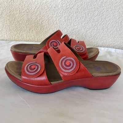 red comfort sandals