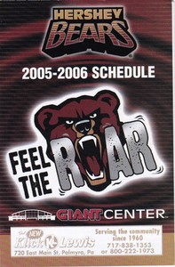 2005-06 HERSHEY BEARS HOCKEY POCKET SCHEDULE | eBay