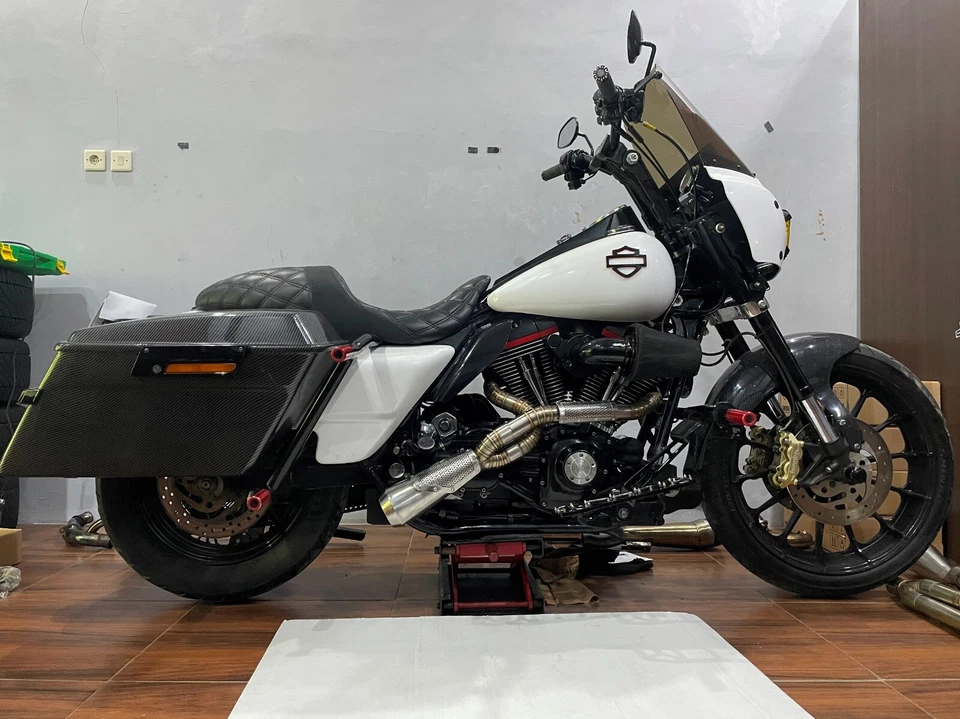 Harley-Davidson Road King 1999-2023 sistema completo personalizado escape 2 en 1 Foto 4 de 4