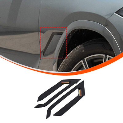 ABS Gloss Black Side Fender Vent Fins Air Wing Cover For BMW X6 20+ German Flag