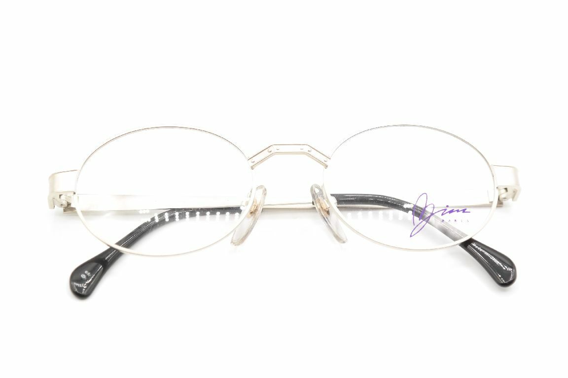 Monture De Lunettes Vintage Zina Paris Z595 - Argentée, Forme Ovale, NOS (neuve Sans étiquette)